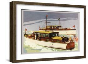 38 Foot Double Cabin Cruiser and 46 Foot Sport Cruiser-Douglas Donald-Framed Art Print