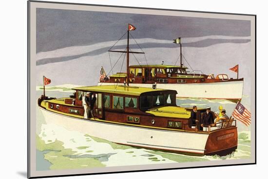 38 Foot Double Cabin Cruiser and 46 Foot Sport Cruiser-Douglas Donald-Mounted Art Print
