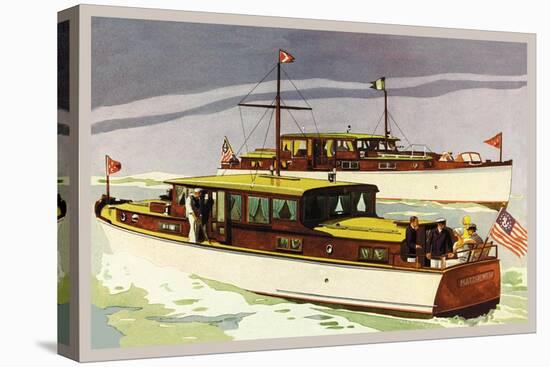 38 Foot Double Cabin Cruiser and 46 Foot Sport Cruiser-Douglas Donald-Stretched Canvas