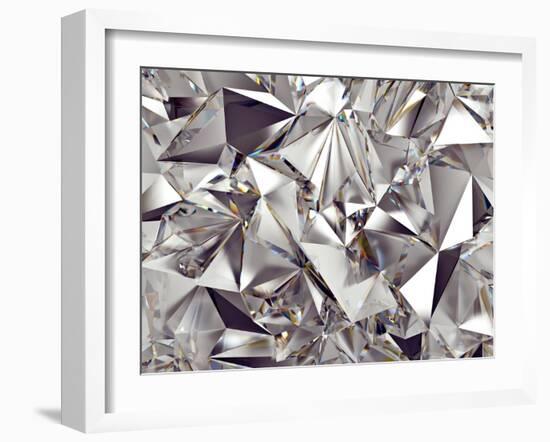 3D Abstract Crystal Clear Background Texture-wacomka-Framed Art Print