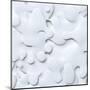 3D Abstract Wavy Background, White Paper Cut Shapes-wacomka-Mounted Art Print