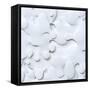 3D Abstract Wavy Background, White Paper Cut Shapes-wacomka-Framed Stretched Canvas