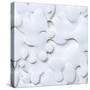 3D Abstract Wavy Background, White Paper Cut Shapes-wacomka-Stretched Canvas