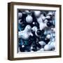 3D Abstract Wavy Bubbles Background, Black White Paint Splash, Fordite Shapes-wacomka-Framed Art Print