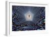 3D Concept of How Mankind Will Use Portals to Travel Through Time and Space-null-Framed Art Print