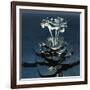 3D Flower-kjolak-Framed Art Print