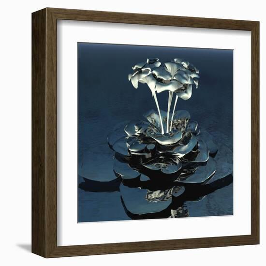 3D Flower-kjolak-Framed Art Print