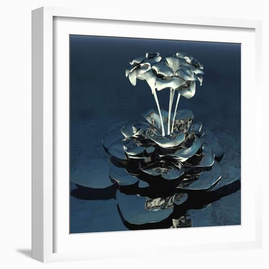 3D Flower-kjolak-Framed Art Print