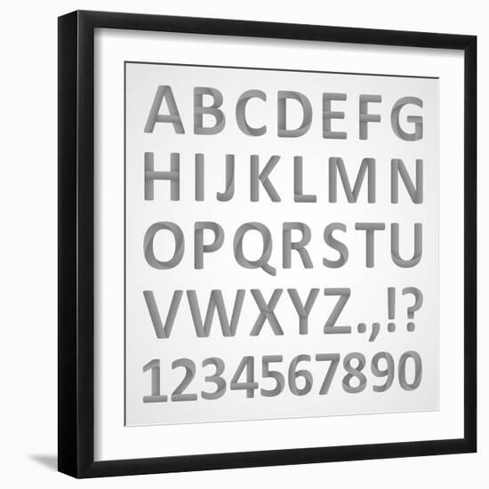 3D Font-theseamuss-Framed Art Print