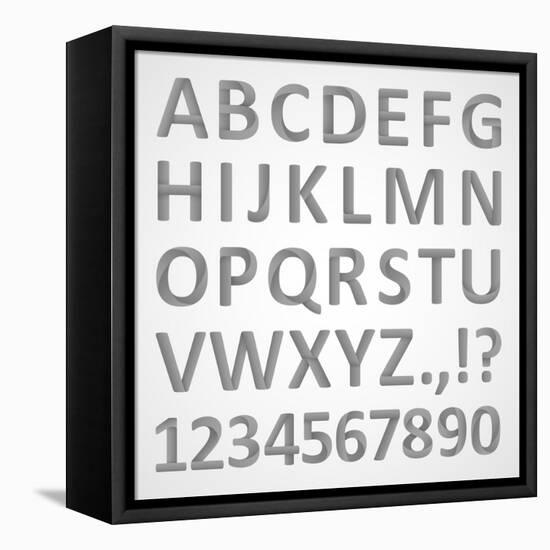 3D Font-theseamuss-Framed Stretched Canvas