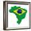 3D Map Of Brazil-vinz89-Framed Art Print