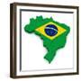 3D Map Of Brazil-vinz89-Framed Art Print