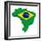 3D Map Of Brazil-vinz89-Framed Art Print