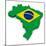 3D Map Of Brazil-vinz89-Mounted Art Print