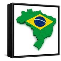 3D Map Of Brazil-vinz89-Framed Stretched Canvas