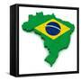 3D Map Of Brazil-vinz89-Framed Stretched Canvas