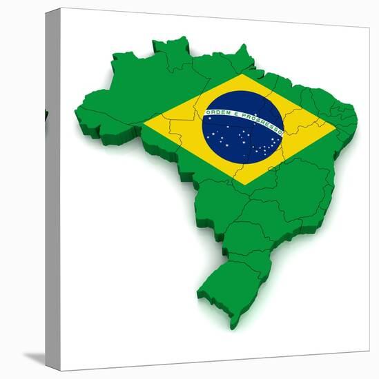 3D Map Of Brazil-vinz89-Stretched Canvas