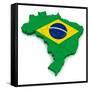 3D Map Of Brazil-vinz89-Framed Stretched Canvas