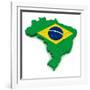 3D Map Of Brazil-vinz89-Framed Art Print