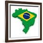 3D Map Of Brazil-vinz89-Framed Art Print