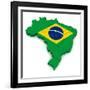 3D Map Of Brazil-vinz89-Framed Art Print