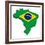 3D Map Of Brazil-vinz89-Framed Art Print