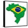 3D Map Of Brazil-vinz89-Framed Stretched Canvas