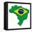 3D Map Of Brazil-vinz89-Framed Stretched Canvas