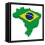 3D Map Of Brazil-vinz89-Framed Stretched Canvas