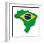 3D Map Of Brazil-vinz89-Framed Art Print