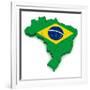 3D Map Of Brazil-vinz89-Framed Art Print