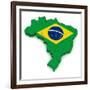 3D Map Of Brazil-vinz89-Framed Art Print