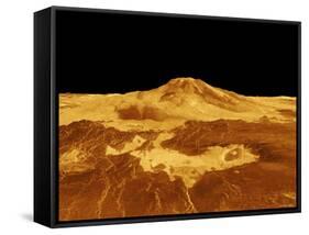 3D Perspective View of Maat Mons on Venus-Stocktrek Images-Framed Stretched Canvas