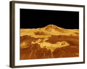 3D Perspective View of Maat Mons on Venus-Stocktrek Images-Framed Photographic Print