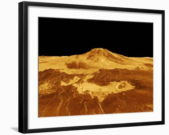 3D Perspective View of Maat Mons on Venus-Stocktrek Images-Framed Photographic Print