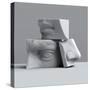 3D Render, Digital Illustration, Abstract Alabaster Blocks, Eye, Nose, Lips, Mouth, Anatomy Sculptu-wacomka-Stretched Canvas