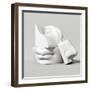 3D Render, Digital Illustration, Classic Art Objects, Face Details, Mosaic, Abstract Blocks, Eyes,-wacomka-Framed Art Print