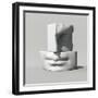 3D Render, Digital Illustration, Classic Art Objects, Face Details, Mosaic, Abstract Blocks, Eyes,-wacomka-Framed Art Print