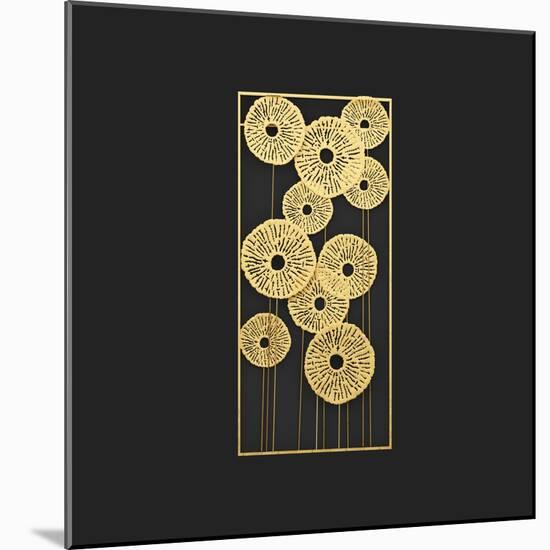 3D Render Gold Wall Art Metal Sculpture-deckorator-Mounted Art Print