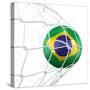 3D Rendering Of A Brazilian Soccer Ball In A Net-zentilia-Stretched Canvas