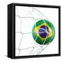 3D Rendering Of A Brazilian Soccer Ball In A Net-zentilia-Framed Stretched Canvas