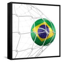 3D Rendering Of A Brazilian Soccer Ball In A Net-zentilia-Framed Stretched Canvas