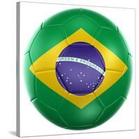 3D Rendering Of A Brazilian Soccer Ball Isolated On A White Background-zentilia-Stretched Canvas