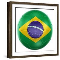 3D Rendering Of A Brazilian Soccer Ball Isolated On A White Background-zentilia-Framed Art Print