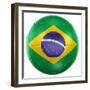 3D Rendering Of A Brazilian Soccer Ball Isolated On A White Background-zentilia-Framed Art Print