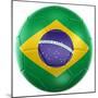 3D Rendering Of A Brazilian Soccer Ball Isolated On A White Background-zentilia-Mounted Art Print