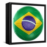 3D Rendering Of A Brazilian Soccer Ball Isolated On A White Background-zentilia-Framed Stretched Canvas