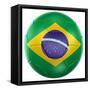 3D Rendering Of A Brazilian Soccer Ball Isolated On A White Background-zentilia-Framed Stretched Canvas