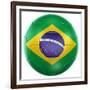 3D Rendering Of A Brazilian Soccer Ball Isolated On A White Background-zentilia-Framed Art Print