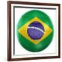 3D Rendering Of A Brazilian Soccer Ball Isolated On A White Background-zentilia-Framed Art Print